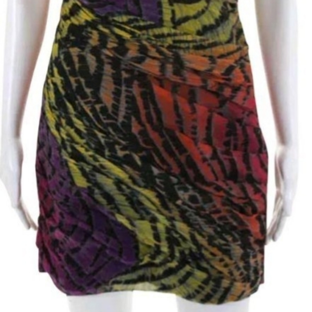 Dvf Erosa Multi Color Rainbow Zebra Zip dress Sz 2 - Picture 6 of 8